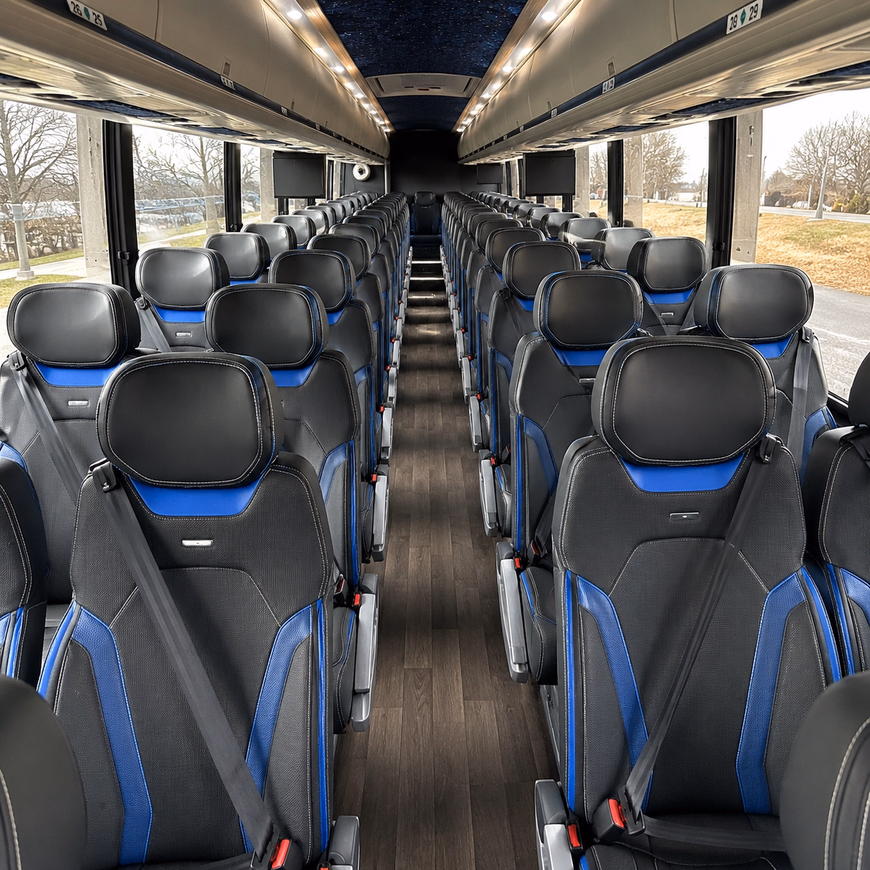 concord charter bus interior